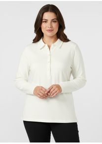 sheego Gro&szlig;e Gr&ouml;&szlig;en Poloshirt aus Baumwoll-Qualit&auml;t, ecru, Gr&ouml;&szlig;e 44 - Damen