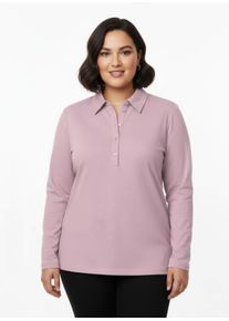sheego Gro&szlig;e Gr&ouml;&szlig;en Poloshirt aus Baumwoll-Qualit&auml;t, ros&eacute;, Gr&ouml;&szlig;e 52 - Damen
