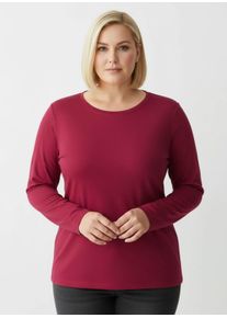 sheego Gro&szlig;e Gr&ouml;&szlig;en Rundhalsshirt mit zertifizierter Baumwolle, rot, Gr&ouml;&szlig;e 54 - Damen