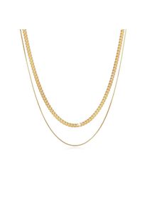Kuzzoi Halsketten - Halskette Herren Ketten Set Panzer Venezia 925 Sil - Gr. unisize - in Gold - f&uuml;r Damen