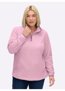 sheego Große Größen Fleeceshirt mit Stehkragen, rosé, Größe 52 - Damen