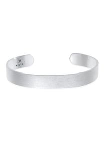 Kuzzoi Armb&auml;nder - Armband Herren Armreif Offen Matt Breit Basic 925 - Gr. 19 CM - in Silber - f&uuml;r Damen