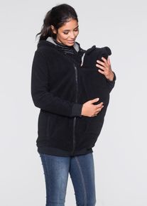 bonprix 2-in-1 Umstands- und Tragejacke aus Fleece, schwarz, Gr.48/50 (XL), Kuschelige Fleecejacke f&uuml;r die Schwangerschaft und danach, aus Fleece