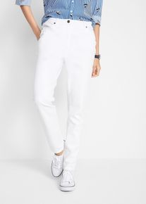 bonprix Twillhose mit Bequembund, wei&szlig;, Gr.38, Dezente Hose mit G&uuml;rtelschlaufen und geradem Schnitt, aus Viskose