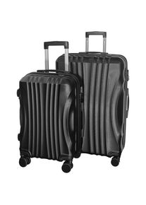 Novel Reisekofferset, Schwarz, Metall, Kunststoff, Textil, 2-teilig, Zahlenschloss, h&ouml;henverstellbarer Teleskopgriff, 360&deg;-Rollensystem, Tragehenkel, Freizeit, Koffer & Taschen, Reisekoffer-Sets