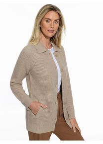 Walbusch Merino-Strickjacke Waffelstruktur