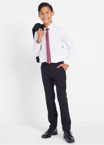 bonprix Anzug mit Hemd und Krawatte (4tlg. Set), schwarz, Gr.176, Festliches vierteiliges Jungen-Set bestehend aus Anzug, Hemd (Slim Fit) und Krawatte, Hemd: 100% Baumwolle