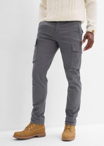 bonprix Regular Fit Stretch-Cargohose mit reiner Baumwolle Straight, grau, Gr.50, Vielseitige Cargo-Hose mit sportlichem Design als idealer Begleiter f&uuml;r die Freizeit, 98% Baumwolle