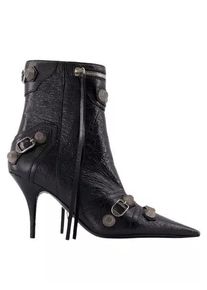 Balenciaga Stiefel - Black Leather Cagole Ankle Boots - Gr. 39 (EU) - in Schwarz - f&uuml;r Damen