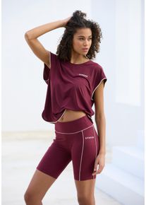 Funktionsshorts Copenhagen Studios, Damen, Gr. XS (32/34), N-Gr, weinrot, Trikot, Obermaterial: 75% Polyester, 25% Elasthan, unifarben mit Farbeinsatz, figurbetont ca. Mitte Oberschenkel, Hosen Funktionsshorts, mit Handytasche am Bein