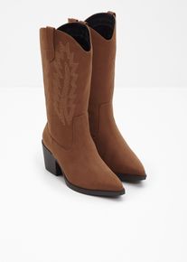 bonprix Cowboy Stiefel, braun, Gr.37, Modischer Stiefel mit dekorativer Ziernaht im Cowboy-Look