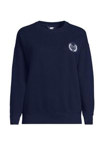 LANDS' END Sweatshirt SERIOUS SWEATS, Damen,  Blau, Elasthan/Baumwoll-Mischung/Polyester-Mischung, by Lands' End