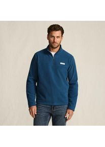 LANDS' END Anyweather Fleece-Pullover mit Rei&szlig;verschluss, Herren,  Blau, Polyester, by Lands' End