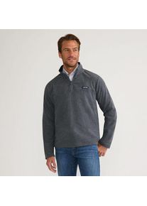 LANDS' END Anyweather Fleece-Pullover mit Rei&szlig;verschluss, Herren,  Schwarz, Polyester, by Lands' End