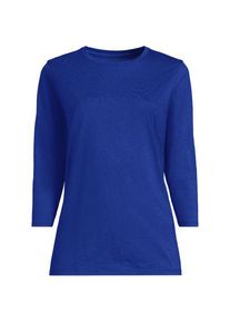 LANDS' END Supima-Shirt mit 3/4-&Auml;rmeln, Damen,  Blau, Baumwolle, by Lands' End