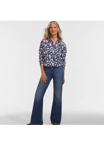 LANDS' END Kurze, b&uuml;gelfreie Hemdbluse, Damen,  Blau, Baumwolle, by Lands' End