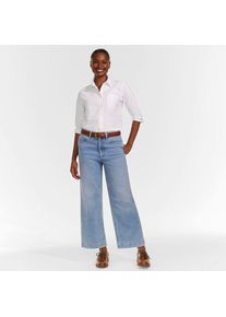 LANDS' END Recover Culotte-Jeans High Waist, Damen,  Blau, Baumwolle/Elasthan, by Lands' End
