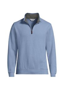 LANDS' END Rei&szlig;verschluss-Pullover aus Bedford-Ripp, Herren,  Blau, Baumwolle, by Lands' End