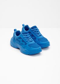 bonprix Chunky Sneaker mit Mesh-Einsatz, blau, Gr.37, Sportlicher Chunky Sneaker mit Materialmix, aus Vegan