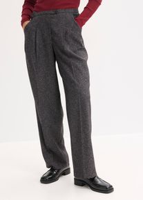 bonprix Marlenehose aus softem Viskose-Mix, grau, Gr.38, Hose in lockerer Passform mit Faltendetails, seitlichen Eingrifftaschen sowie Haken-, Riegel- und Rei&szlig;verschluss, aus Viskose