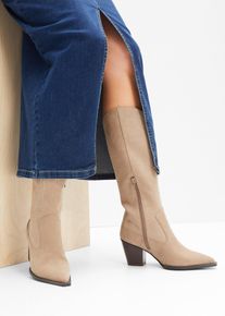 bonprix Cowboy-Stiefel mit Stickerei, beige, Gr.42, Modischer Cowboy Stiefel