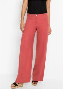 bonprix Palazzo-Hose aus luftigem Leinen-Mix, rosa, Gr.44, Modische als auch luftige Palazzo-Leinenhose., aus Leinen,Viskose