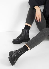 bonprix Schn&uuml;rboots mit Profilsohle, schwarz, Gr.38, Modischer Combat Boot