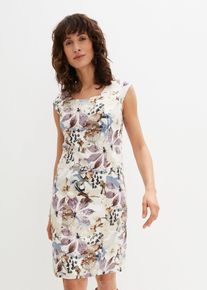 bonprix Etuikleid aus Baumwollsatin, beige, Gr.48, schickes Etuikleid, 56% Baumwolle