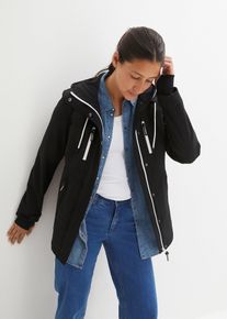 bonprix wasserabweisende Softshelljacke, schwarz, Gr.56, praktische &Uuml;bergangsjacke aus wasserdichtem Material, ohne versiegelte N&auml;hte, mit Rei&szlig;verschlusstaschen, bequem geschnitten, aus Softshell