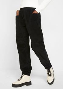 bonprix Cord-Hose aus Baumwoll-Mix, schwarz, Gr.56, Cord-Hose mit gro&szlig;en Taschen und Stretch-Bund, aus Cord