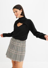 bonprix Pullover, schwarz, Gr.52/54 (XXL), mit besonderem Ausschnitt