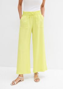 bonprix Culotte aus flie&szlig;endem Lyocell-Mix, gelb, Gr.36, Culotte mit 2 Taschen und Bequembund, aus Viskose