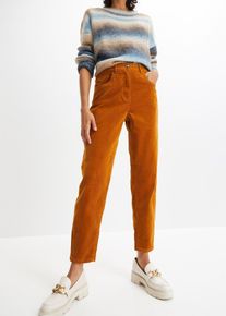 bonprix Cordhose, braun, Gr.52, Moderne herbstliche Cordhose mit gerafftem Bund, aus Cord
