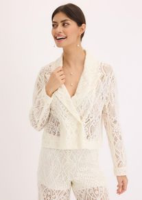 bonprix Blazer aus Spitze, beige, Gr.38, Stylischer Blazer mit toller Passform, 67% Baumwolle