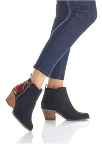 bonprix Cowboy-Boots mit Stickerei, schwarz, Gr.38, Niedliche Cowboy Stiefelette mit Blumenstickerei