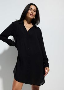 bonprix Lange Strandbluse aus flie&szlig;ender Viskose, schwarz, Gr.46, Luftige Strandbluse mit Langarm