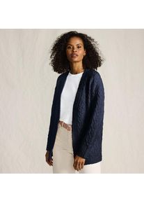 LANDS' END Offener Soft Touch Cardigan, Damen,  Blau, Polyester/Polyester-Mischung, by Lands' End
