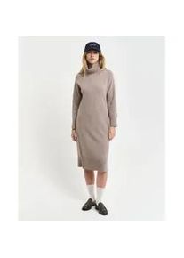 Gant f&uuml;r Damen. 4502078 Schwanenhals-Kleid mit grauem Fischgr&auml;ten-Detail (M), L&auml;ssig, Wolle, Langarm