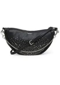 Pepe Jeans f&uuml;r Damen. PL031607 Nadine gl&auml;nzende schwarze Tasche (OSFA), L&auml;ssig, Polyurethan