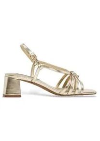 Pepe Jeans f&uuml;r Damen. PLS90683 Zoe Metall Sandalen gold (38), 5 bis 8 cm, Schnalle, L&auml;ssig, Party