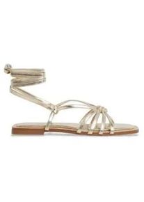 Pepe Jeans f&uuml;r Damen. PLS90696 Sandalen Frida Metall gold (39), Wohnung, Schn&uuml;rsenkel, L&auml;ssig, Party