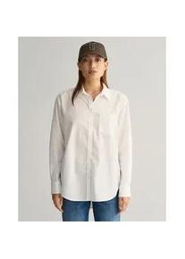 Gant f&uuml;r Damen. 4300212 Relaxed Fit Hemd aus wei&szlig;er Popeline (34), L&auml;ssig, Baumwolle, Langarm