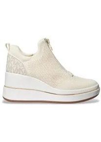 Michael Kors f&uuml;r Damen. 43R6EMFP3D Emmy Mesh Zip-up Vanille Turnschuhe (38), Beige, 3 bis 5 cm, Rei&szlig;verschluss, L&auml;ssig