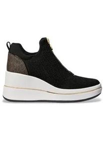 Michael Kors f&uuml;r Damen. 43R6EMFP3D Emmy Mesh Zip-up Sneakers braun, schwarz (38), 3 bis 5 cm, Rei&szlig;verschluss, L&auml;ssig