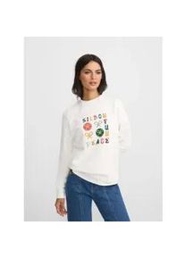 Silbon f&uuml;r Damen. 135173 Sweatshirt Spa&szlig; und Frieden off-white (XL), Wei&szlig;, L&auml;ssig, Baumwolle