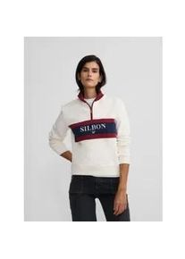 Silbon f&uuml;r Damen. 135099 Wei&szlig;es Retro--Sweatshirt (XL), L&auml;ssig, Baumwolle