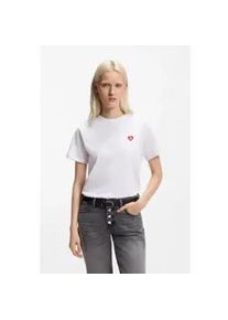 Hugo f&uuml;r Damen. 50562145 Damacia T-shirt wei&szlig; (XS), L&auml;ssig, Baumwolle, Kurzarm