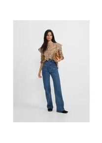 Silbon f&uuml;r Damen. 135144 Gerade Hose Schnallendetail blau (36), L&auml;ssig, Baumwolle, Denim