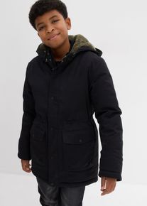 bonprix warm gef&uuml;tterter Winterparka wasserabweisend, schwarz, Gr.152/158, Warmer Winterparka mit wasserabweisender Funktion f&uuml;r Jungen, 97% Baumwolle