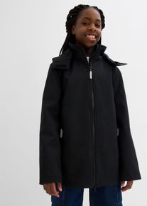 bonprix Softshell-Parka mit abnehmbarer Kapuze wasserabweisend, schwarz, Gr.128/134, Praktischer Softshell-Parka f&uuml;r M&auml;dchen mit wasserabweisender Funktion und abnehmbarer Kapuze, aus Softshell